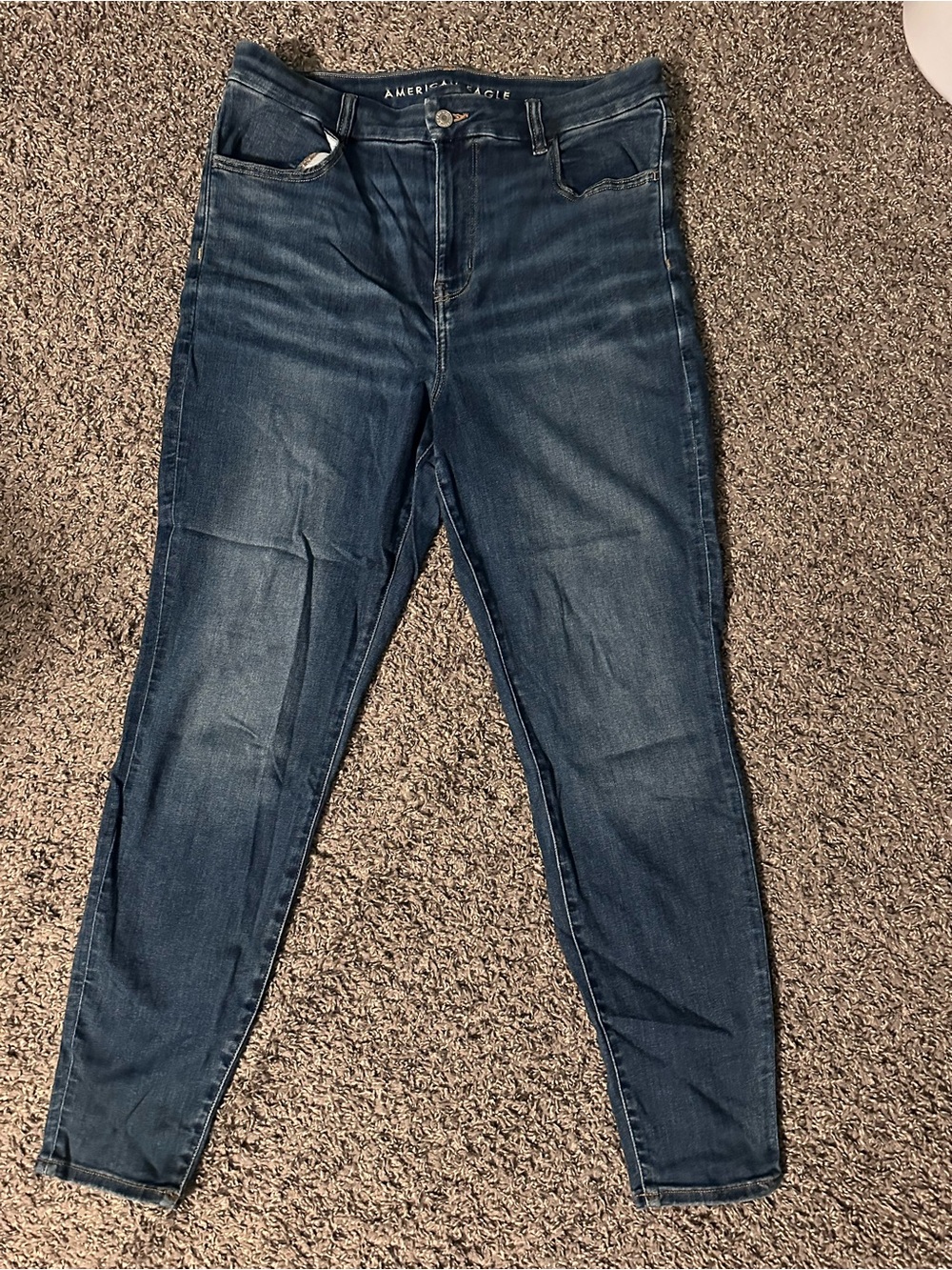 American Eagle Outfitters Women's Dark Blue Curvy High Rise Jeggings
